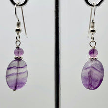 Load image into Gallery viewer, Enchanting Fluorite 15x10mm Bead Dangle Silver Earrings! | 1 3/8" Long |