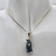 Load image into Gallery viewer, March of The Penguins Hematite Carved Bead & 14Kgf Pendant| 1 3/8" Long| Bronze| - PremiumBead Alternate Image 5