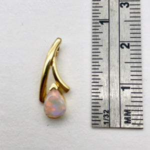 Red and White Fine Opal Fire Flash 14K Gold Pendant - PremiumBead Alternate Image 7