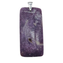 Load image into Gallery viewer, Natural Purple Lepidolite Large Rectangular Sterling Silver Pendant | 2 3/4" |