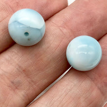 Load image into Gallery viewer, Natural Untreated Larimar Round Focal Beads | 13mm | Blue | 2 Bead(s)