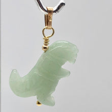 Load image into Gallery viewer, Aventurine Dinosaur Tyrannosaurus Rex 14K Gold Pendant | 1.5" (Long) | Green | - PremiumBead Primary Image 1