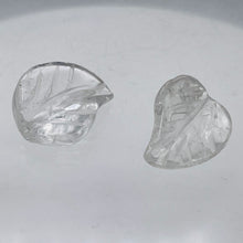 Load image into Gallery viewer, 2 Carved Clear Quartz 19x17x6mm Leaf Beads 10168