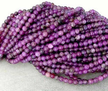 Load image into Gallery viewer, Vivid Natural, Untreated Purple Lepidolite 4mm Round Bead Strand 106734 - PremiumBead Alternate Image 2