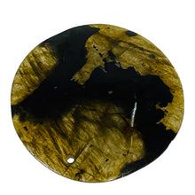 Load image into Gallery viewer, Labradorite Disc Pendant Bead | 45x5mm | Green Black | 1 Bead