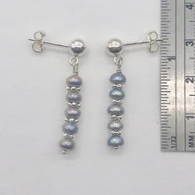 Load image into Gallery viewer, FW Pearls Sterling Silver Drop/Dangle | 1 " Long | Blue Silver | 1 Post Earrings