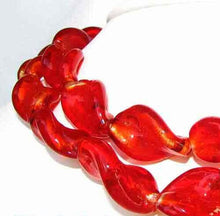 Load image into Gallery viewer, 4 Twist Flame Red Lampwork Glass Silver Foil Beads 9491 - PremiumBead Primary Image 1