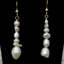 Load image into Gallery viewer, Asymmetrical Freshwater Pearl 14K Gold Filled Drop/Dangle Earrings| 2 &quot; Drop|
