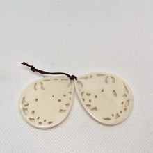 Load image into Gallery viewer, Two 'Ode to Spring' Bone Pendant Beads 43x30mm 10800 | 43x30mm | Cream - PremiumBead Alternate Image 3
