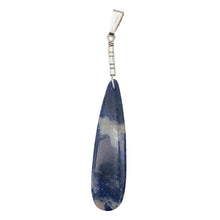 Load image into Gallery viewer, Sodalite Sterling Silver Teardrop | 3" Long | Blue/White | 1 Pendant |