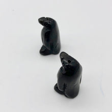 Load image into Gallery viewer, Hand-Carved Obsidian Penguin Bead Figurine! | 21.5x12.5x11mm | Black/White - PremiumBead Alternate Image 7