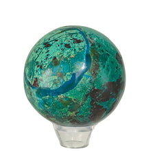 Load image into Gallery viewer, Chrysocolla Cuprite Scry Crystal Round Sphere | 65mm | Blue/Copper | 1 Sphere |