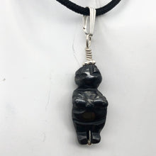 Load image into Gallery viewer, Hand Carved Hematite Goddess of Willendorf Sterling Silver Pendant| 1 1/2" long| - PremiumBead Primary Image 1