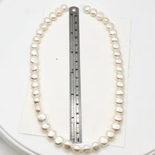Load image into Gallery viewer, Creamy White 9mm to 10mm Button FW Pearl Strand 104500
