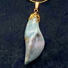 Load image into Gallery viewer, Fancy Jasper Calla Lily 14K Gold Filled Flower Pendant | 2" Long | Green Pink |