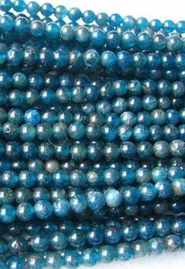 17 Blue Apatite 4mm Round Beads 008889A - PremiumBead Alternate Image 2