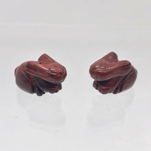 Load image into Gallery viewer, Hoppity 2 Hand Carved Brecciated Jasper Bunny Rabbit Beads | 22x12x10m | Red - PremiumBead Alternate Image 6