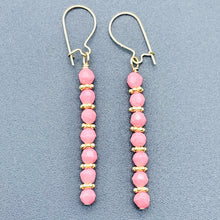 Load image into Gallery viewer, Rhodonite with 14K Gold Filled Beads Drop/Dangle Earrings | 1 1/2" Long | Pink |