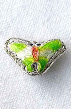 Load image into Gallery viewer, 5 Spring Green Cloisonne Butterfly Pendant Beads 008635A - PremiumBead Primary Image 1