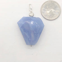 Load image into Gallery viewer, Blue Chalcedony Sterling Silver Faceted Crystal Pendant| 2 1/4" | Lavender | 1 |