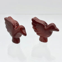 Load image into Gallery viewer, 2 Hand Carved Brecciated Jasper Dove Bird Beads | 25.5x19x5.5mm | Red - PremiumBead Alternate Image 6