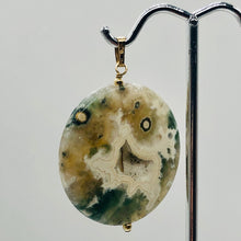 Load image into Gallery viewer, Ocean Jasper with Druzy Pocket 14K Gold Filled Pendant | 1 3/4" Long | Green |