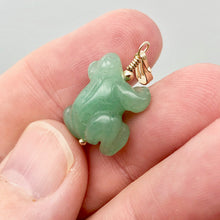 Load image into Gallery viewer, Aventurine Frog Pendant Necklace | Semi Precious Stone Jewelry | 14k Pendant - PremiumBead Alternate Image 3