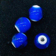 Load image into Gallery viewer, Four Lampwork Glass Eye Round | 8 mm | Dark Blue | 4 Beads |