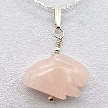 Load image into Gallery viewer, Hop! Rose Quartz Bunny Rabbit Sterling Silver Pendant - PremiumBead Alternate Image 2
