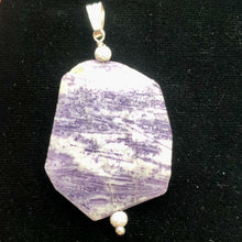 Load image into Gallery viewer, Purple Flower Sodalite Sterling Silver Pendant | Purple/White | 2 1/4" Long |