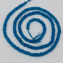 Load image into Gallery viewer, Apatite Roundel 13" Bead Strand | 3 mm | Neon Blue | 190 Beads |