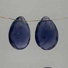 Load image into Gallery viewer, Pair 2.8cts Each Indigo Iolite Faceted Teardrop Beads | 11x8mm | 5.6tcw |