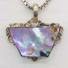 Load image into Gallery viewer, Mother of Pearl Sterling Silver Drop Pendant | 1 3/8" Long | Blue | 1 Pendant