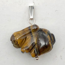 Load image into Gallery viewer, Tiger's Eye Bunny Rabbit Sterling Silver Pendant Necklace | 1 1/16" (Long) |