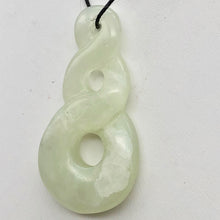 Load image into Gallery viewer, Hand Carved Natural Serpentine Infinity Pendant with Simple Black Cord 10821D - PremiumBead Alternate Image 3