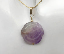 Load image into Gallery viewer, Amethyst Rose Pendant Necklace | Semi Precious Stone Jewelry | 14k Pendant - PremiumBead Alternate Image 2