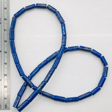Load image into Gallery viewer, Lapis Lazuli Half-Strand Tube | 9x4 mm | Blue/Silver | 25 Beads |