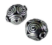 Load image into Gallery viewer, 2 Beads of Handmade Celtic Life Spiral Triskillion Silver 5492