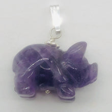 Load image into Gallery viewer, Piggie! Hand Carved Purple Amethyst Pig and Sterling Silver Pendant 509274DAMS