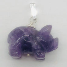 Load image into Gallery viewer, Piggie! Hand Carved Purple Amethyst Pig and Sterling Silver Pendant 509274DAMS