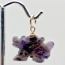 Load image into Gallery viewer, Wild! Amethyst Hand Carved Winged Dragon 22K Vermeil Gold Pendant 509286AMG