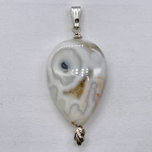 Load image into Gallery viewer, Ocean Jasper Sterling Silver Oval Pendant | 2" Long | White | 1 Pendant |