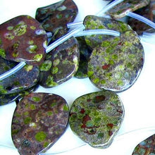 Load image into Gallery viewer, 1 Peridot Jasper Wavy Briolette Pendant Bead 006700