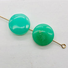 Load image into Gallery viewer, Radiant 2 Natural Chrysoprase Agate 12x5mm Coin Beads 9574A