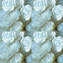 Load image into Gallery viewer, 4 Hand Carved Natural Untreated Mother of Pearl 8mm Rose 1/2 Drill - PremiumBead Alternate Image 2