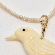 Load image into Gallery viewer, White Raven Carved Bone w / 14Kgf Pendant 510804G - PremiumBead Alternate Image 3