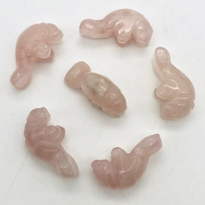 Grace 2 Carved Icy Rose Quartz Manatee Beads | 21x11x9mm | Pink - PremiumBead Alternate Image 4