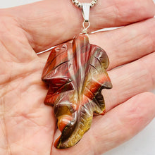 Load image into Gallery viewer, Carved Brecciated Jasper Leaf Sterling Silver Pendant | 2 3/4" Long| 1 pendant |