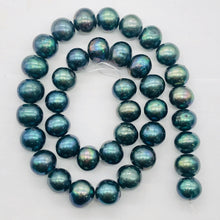 Load image into Gallery viewer, Fresh Water Pearl Strand Round | 11-12 mm | Blue Peacock | 39 Beads |