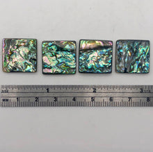 Load image into Gallery viewer, Four Blue Sheen Abalone 18mm Square Pendant Beads - PremiumBead Alternate Image 4